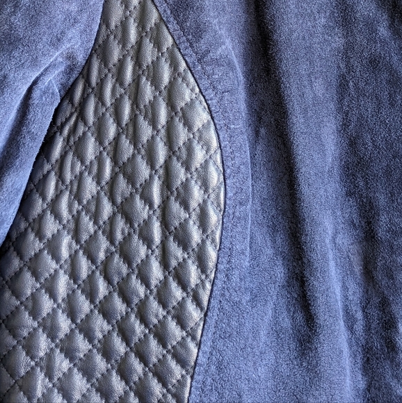 Isaac Mizrahi Live Suede/leather Jacket, Dark Blue, size 8 - Picture 7 of 10